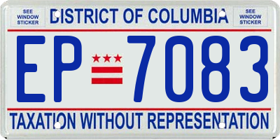 DC license plate EP7083