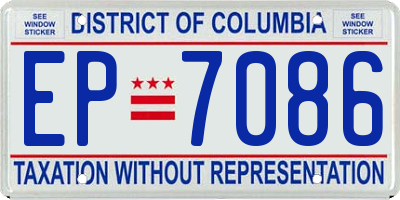 DC license plate EP7086