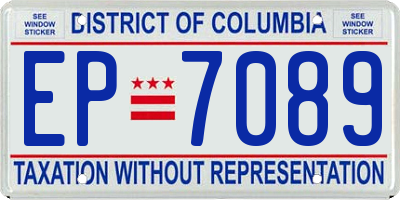 DC license plate EP7089