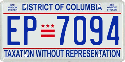 DC license plate EP7094