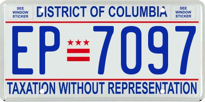 DC license plate EP7097