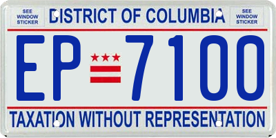 DC license plate EP7100