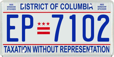 DC license plate EP7102