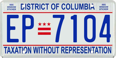 DC license plate EP7104