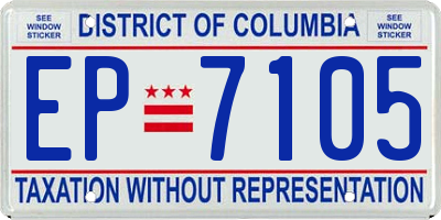DC license plate EP7105
