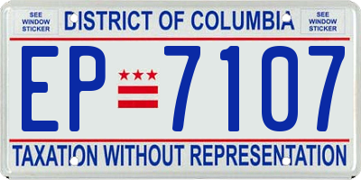 DC license plate EP7107