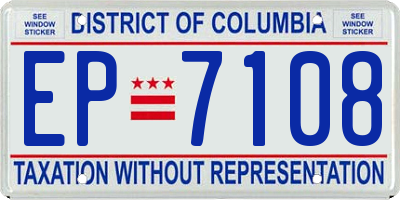 DC license plate EP7108