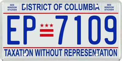 DC license plate EP7109