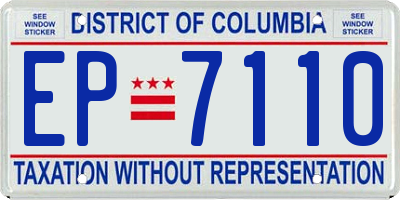 DC license plate EP7110