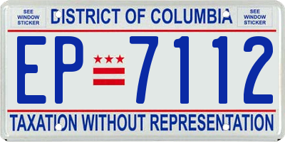 DC license plate EP7112