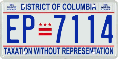 DC license plate EP7114