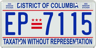 DC license plate EP7115