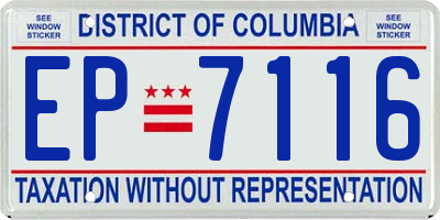 DC license plate EP7116