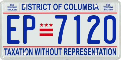 DC license plate EP7120