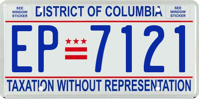 DC license plate EP7121