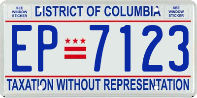 DC license plate EP7123