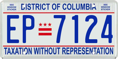 DC license plate EP7124