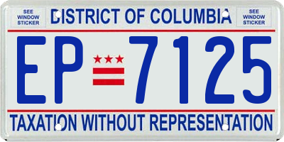 DC license plate EP7125
