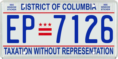 DC license plate EP7126