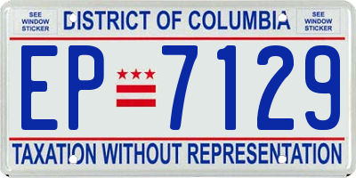 DC license plate EP7129