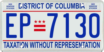 DC license plate EP7130
