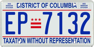 DC license plate EP7132