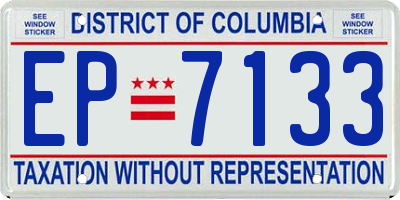 DC license plate EP7133