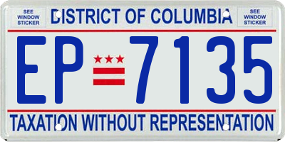 DC license plate EP7135