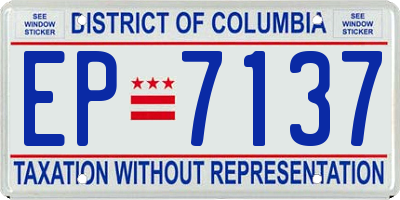 DC license plate EP7137