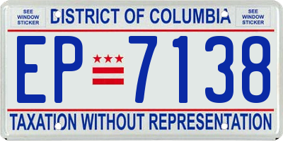 DC license plate EP7138