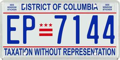 DC license plate EP7144