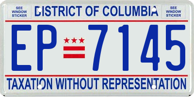 DC license plate EP7145