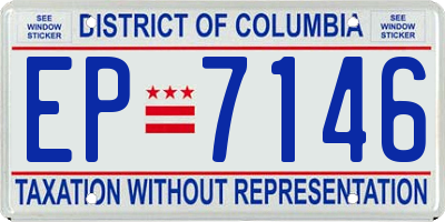 DC license plate EP7146