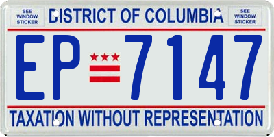 DC license plate EP7147