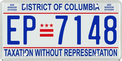DC license plate EP7148