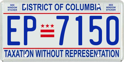 DC license plate EP7150