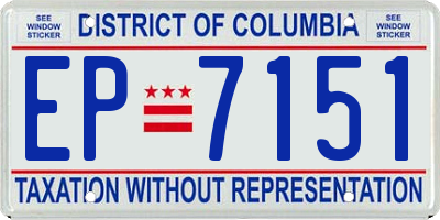 DC license plate EP7151