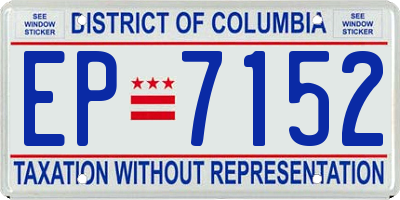 DC license plate EP7152