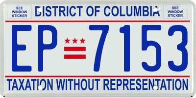 DC license plate EP7153