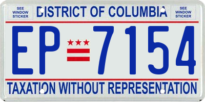 DC license plate EP7154