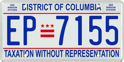 DC license plate EP7155