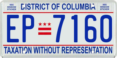 DC license plate EP7160