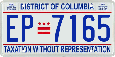 DC license plate EP7165