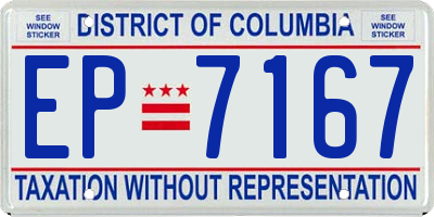 DC license plate EP7167