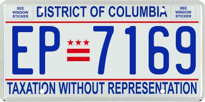 DC license plate EP7169
