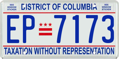 DC license plate EP7173