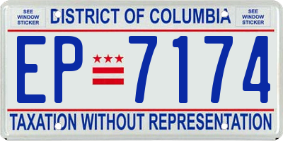 DC license plate EP7174