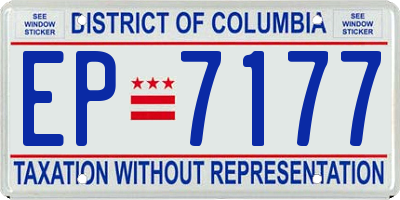 DC license plate EP7177