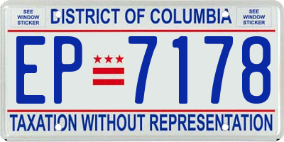 DC license plate EP7178