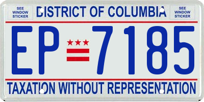 DC license plate EP7185
